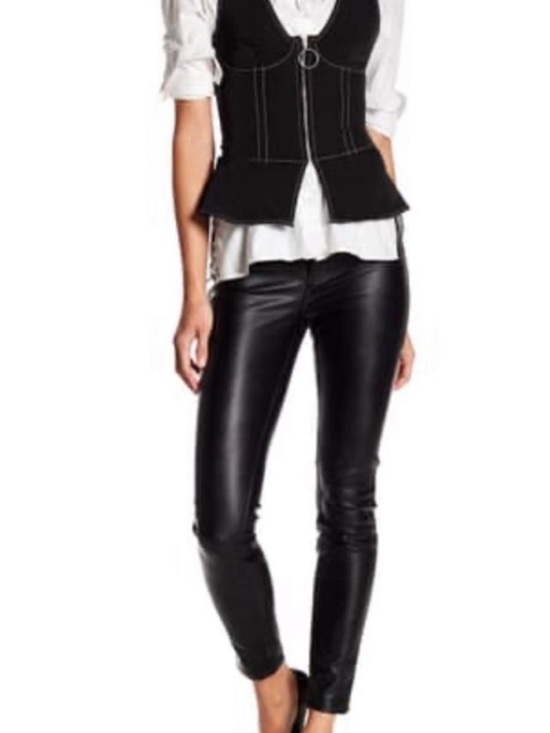Blank NYC Pants - BlankNYC Black Denim Faux Vegan Leather High Waist Flattering Skinny Pants NWT